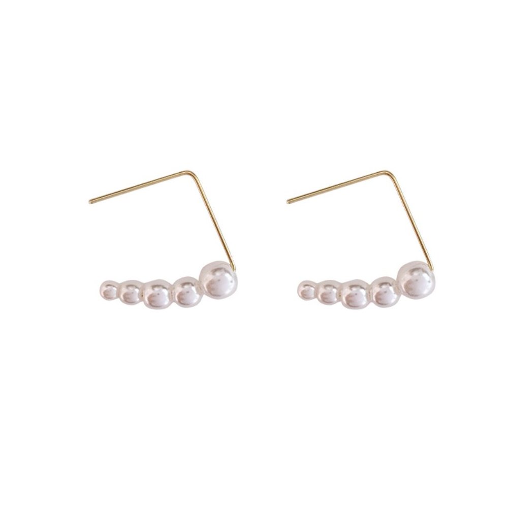 Pearls Wire Earrings Elegant Dainty - Picture 13 of 14